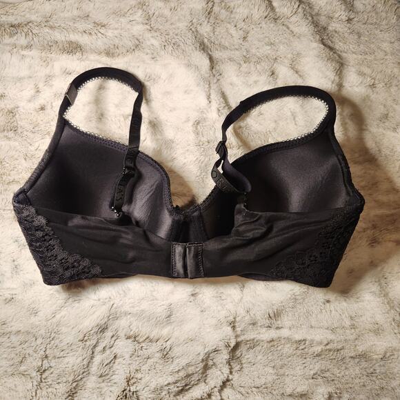 Victoria's Secret Black Floral Lace Body By Victoria Demi Bra 32DD - Picture 2 of 7